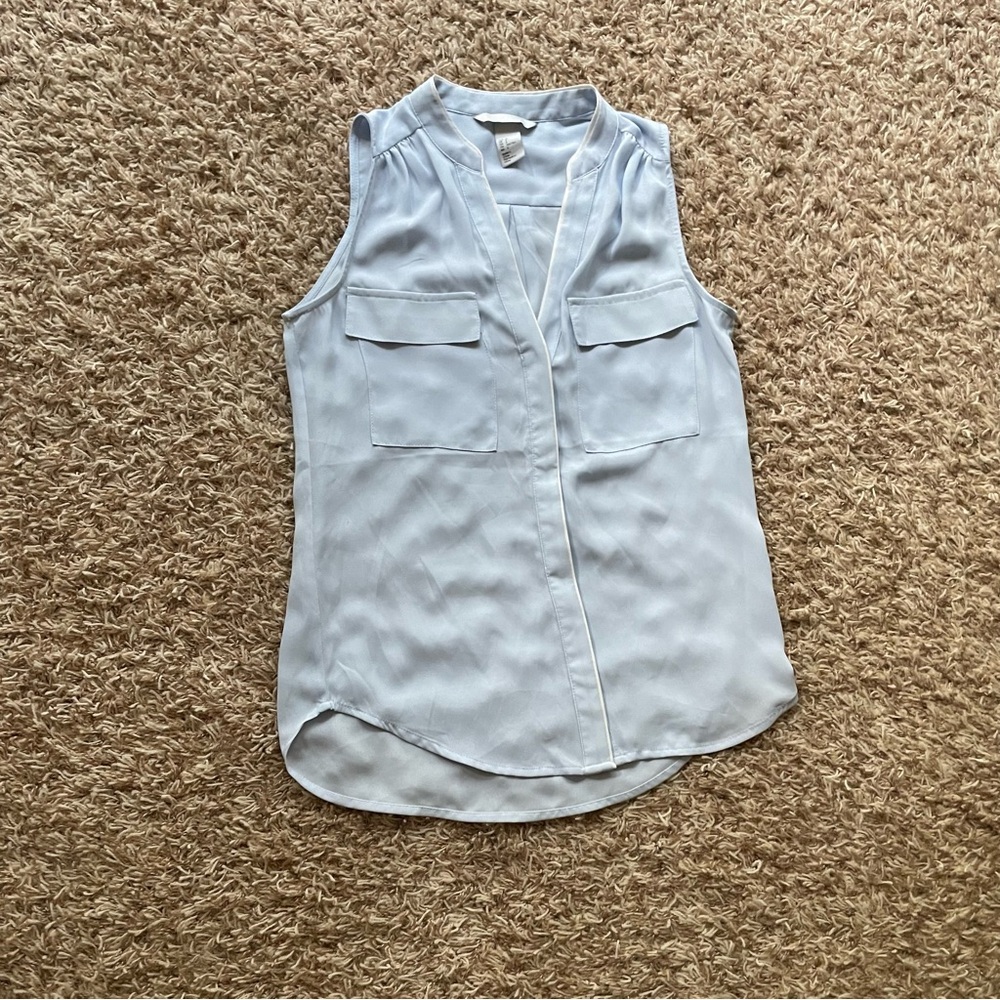 H&M Light Blue Sleeveless Blouse